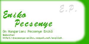 eniko pecsenye business card