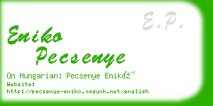 eniko pecsenye business card